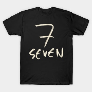 Hand Drawn Letter Number 7 Seven T-Shirt